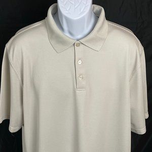 Men's Haggar Cream XL Waffle-Textured Polo Golf Shirt